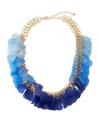 Ombre Petal Necklace, Blue