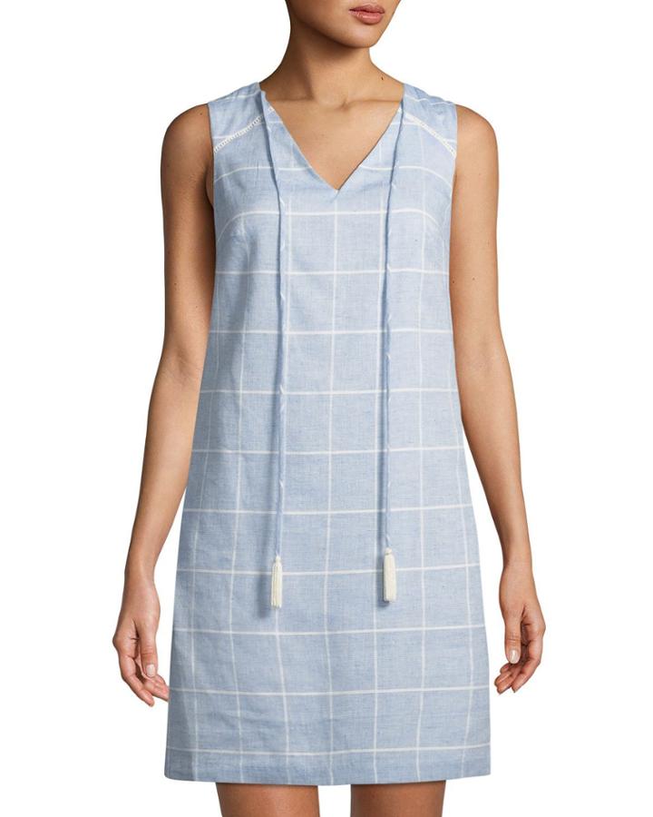 V-neck Windowpane