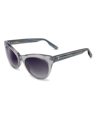 Jaclyn Cat-eye Transparent Acetate Sunglasses, Gray