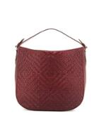 Skyler Woven Leather Hobo Bag, Windsor Red