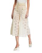 Cropped Eyelet Pants