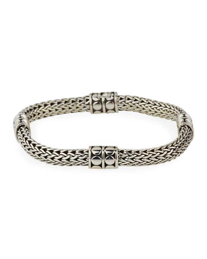 Dot Four-station Medium Silver Bracelet,