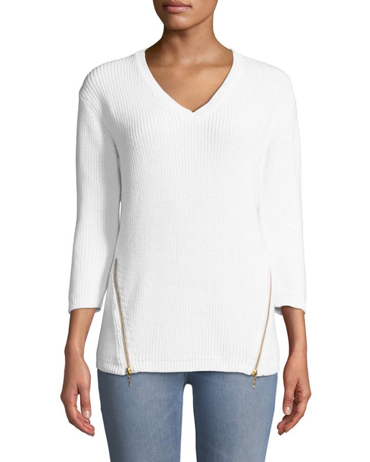 Shaker-knit Zip-side