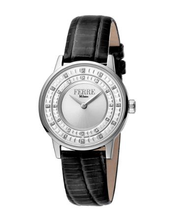 32mm Donna Cremona Crystal Watch W/ Leather, Black/steel