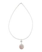 Silvertone Choker Necklace W/ Crystal & Simulated Pearl Pendant