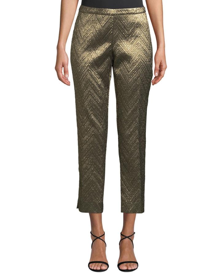 Osmond Metallic-brocade Ankle-length Pants