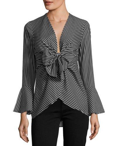 Knotted Bell-sleeve Top