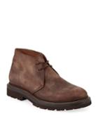 Men's Distressed Leather Chukka Boots