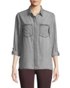 Lola Embroidered Pocket Button-down