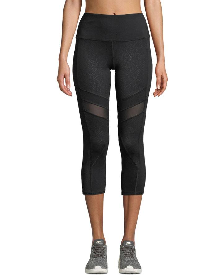 Embossed High-waist 7/8 Performance