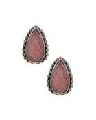Maya Rhodocrosite Doublet Half-hoop Earrings