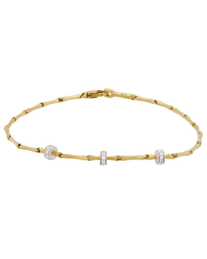 18k Two-tone Gold & Diamond Rondelle Bracelet