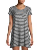 Hatchi Heathered-stripe Knit T-shirt Dress