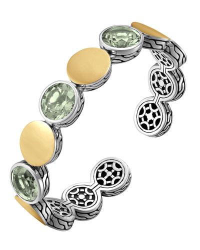 Batu Dot Triple Green Amethyst-station Flex Cuff,