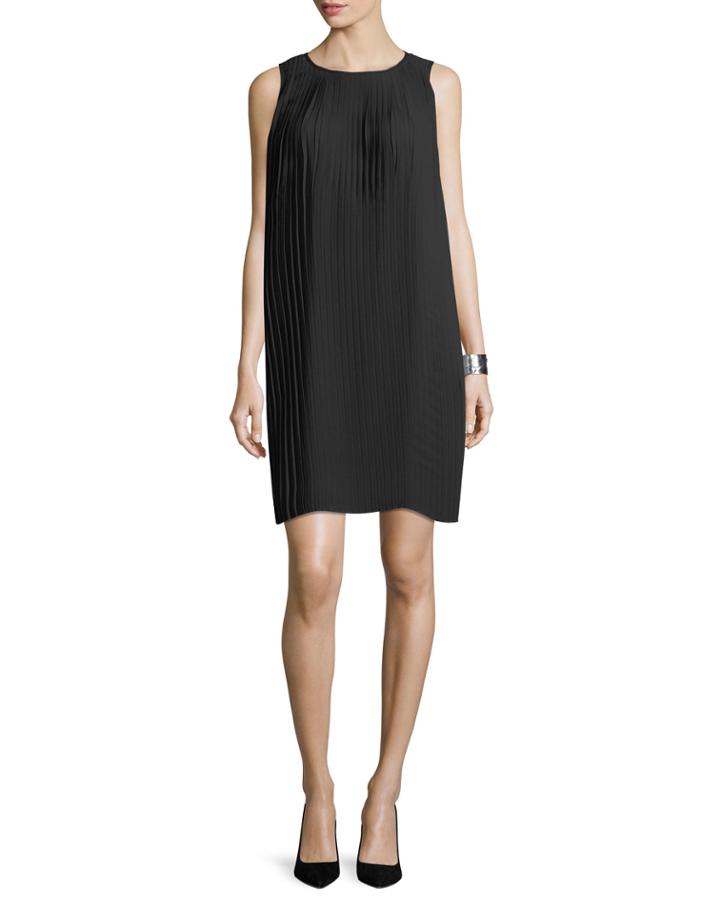 Knife-pleated Knee-length Dress