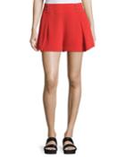 Sailor Mid-rise Shorts W/ Beaded Trim, Red
