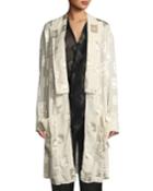 Block-print Devore Belted Coat