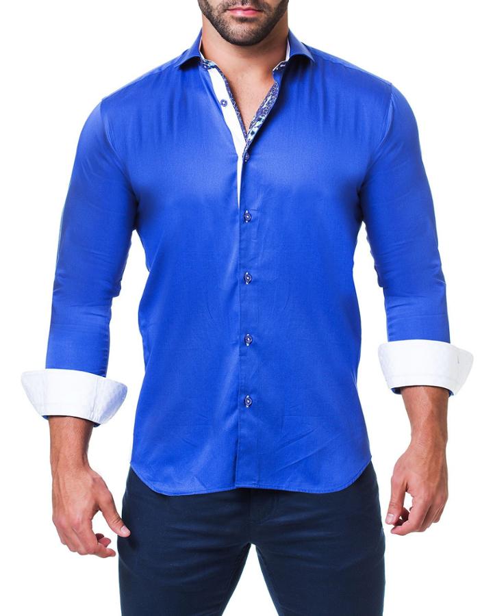 Men's Einstein Satin Navy Shaped-fit