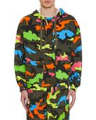 Men's Neon Camo Front-zip Hoodie