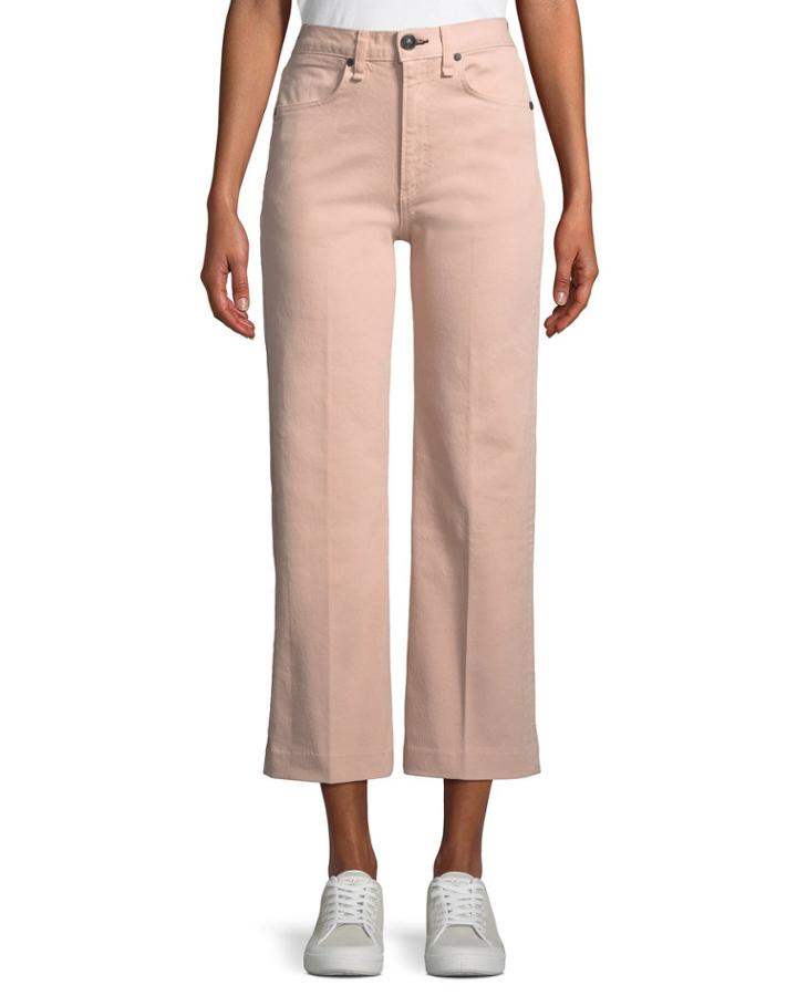 Justine High-rise Wide-leg Crop Jeans