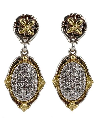 Asteri Pave White Diamond Double-drop Earrings