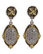 Asteri Pave White Diamond Double-drop Earrings