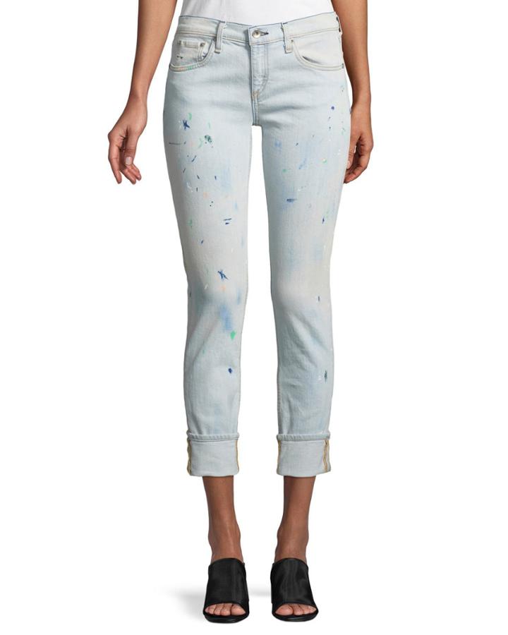 Ankle Dre Splattered Cropped Jeans