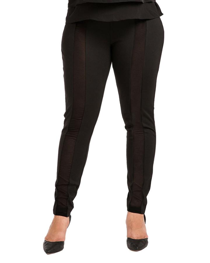 Plus Size Cindy Ponte Pant With Georgette Insets