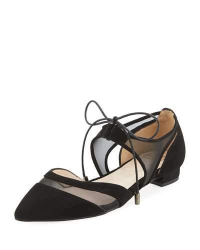 Maddie Pointed-toe Lace-up Ballerina Flat