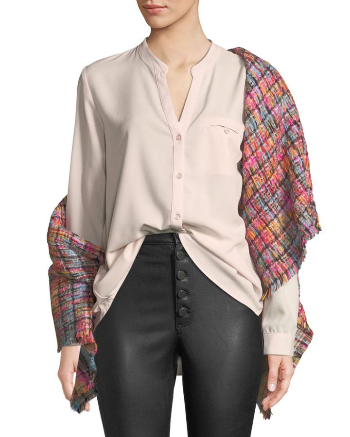 Textured Plaid Fringe
