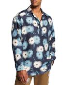 Men's Silk Dandelion-print Long-sleeve Pullover