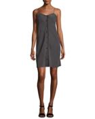 Lois Striped Silk Mini Dress, Black/white