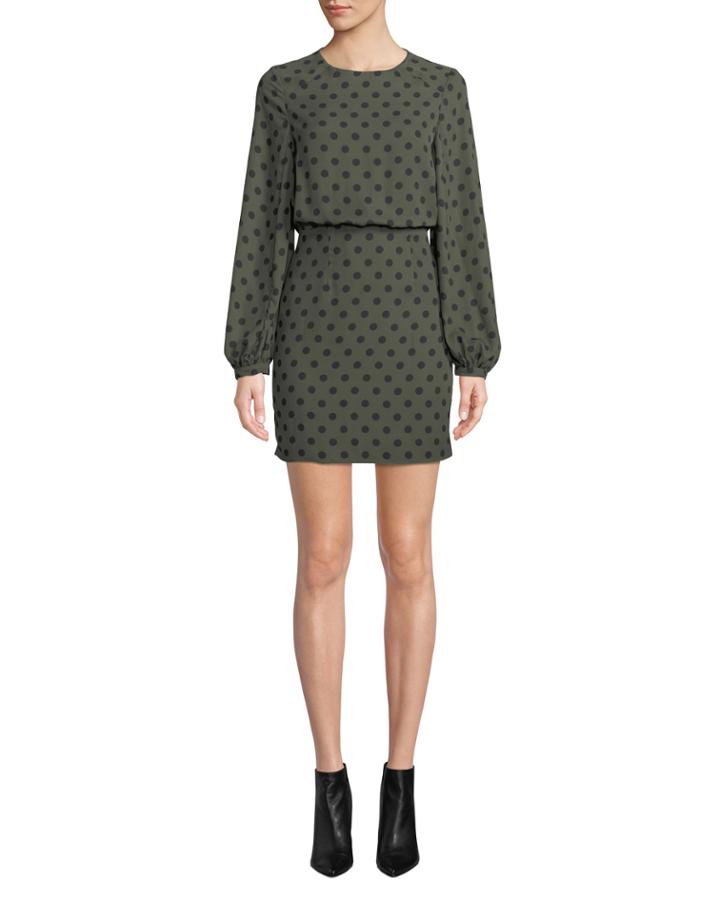 The Rivera Polka Dot Long-sleeve Dress