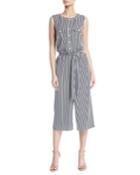 Sleeveless Striped Wide-leg Jumpsuit
