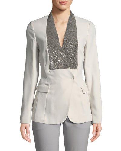 Monili-front Wool Blazer