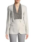 Monili-front Wool Blazer