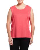 Misook Amy Scoop-neck Tank, Papaya, Women's,