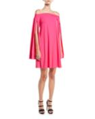 Mami Off-the-shoulder Cape-sleeve Cocktail Dress