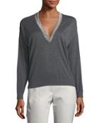 Cashmere-blend Monilli-beaded