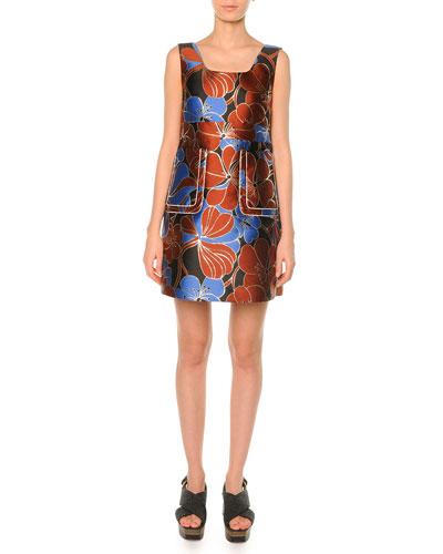 Pimpernel Blossom Jacquard Dress, Raisin