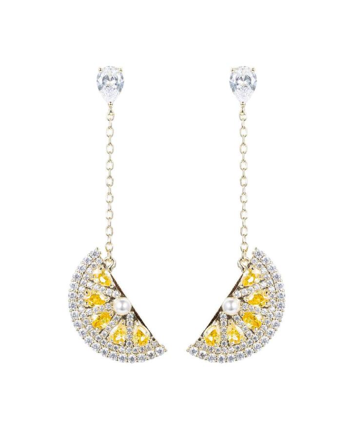 Lemon Fresh Crystal Drop Earrings