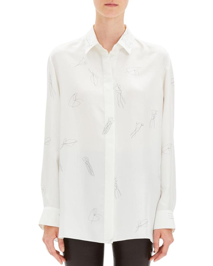 Abstract Printed Silk Twill Button-down