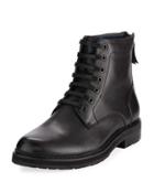 Miro Back-zip Leather Combat Boot