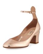 Metallic Leather 60mm Block-heel Pumps