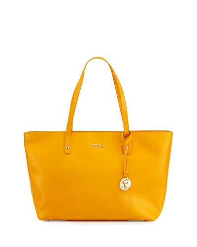 Daisy Medium Leather Tote Bag, Giallo