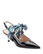 Patent Slingback Pumps With Bow