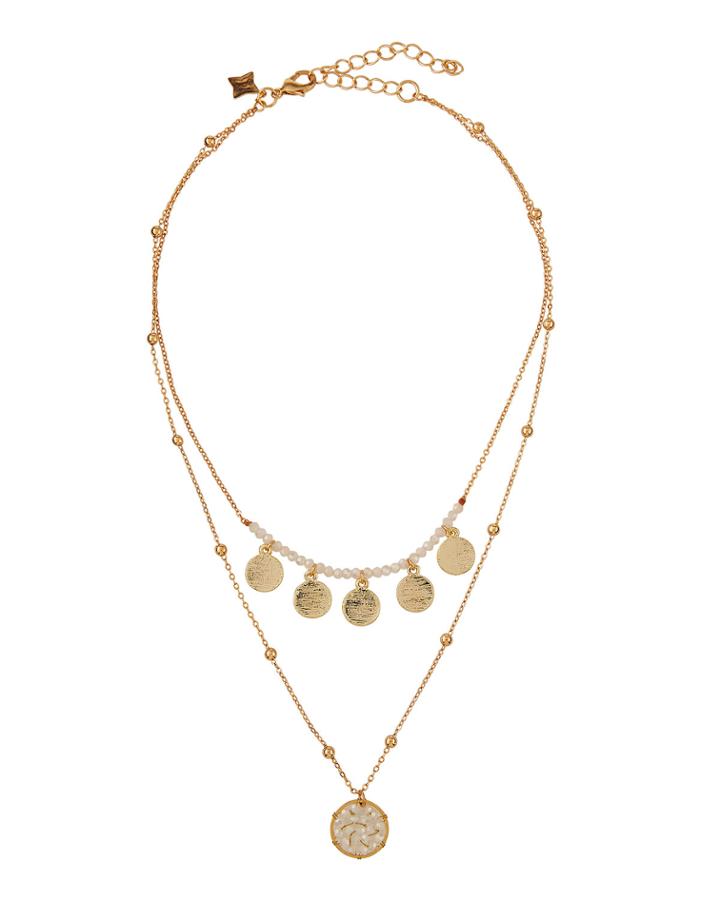 Layered Crystal & Shaker Necklace