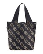 Studded Leather Shopper Tote Bag