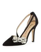 Flanna Pumps With Pearly Bow Embellishment