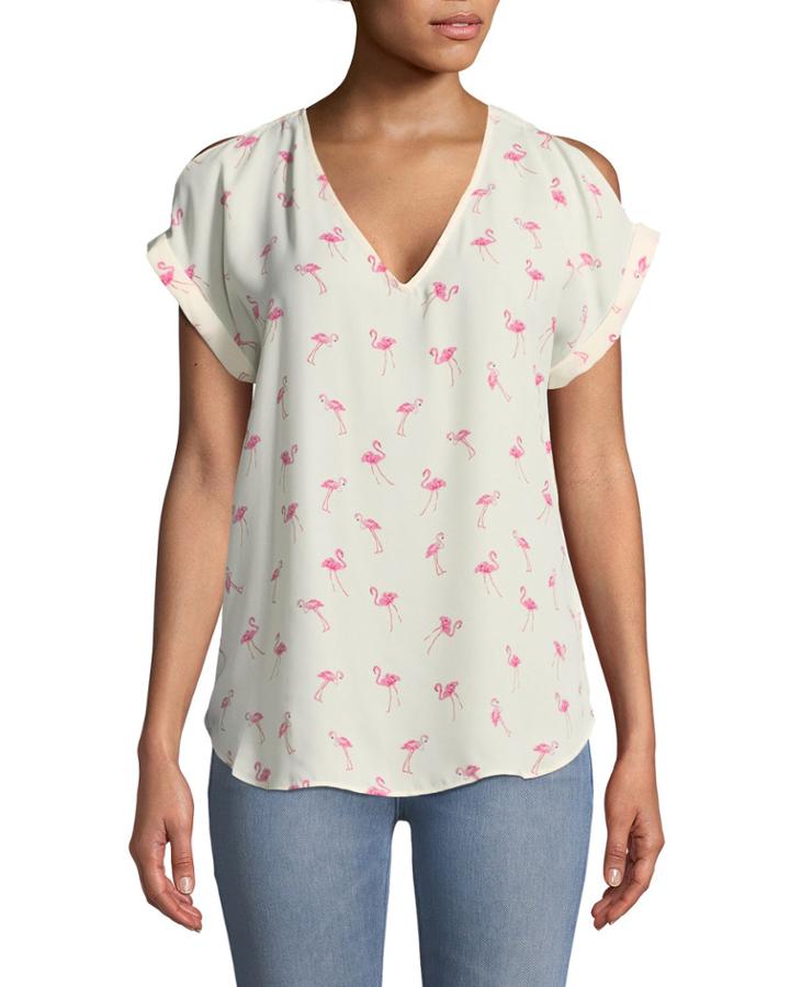 Cold-shoulder Flamingo Tee